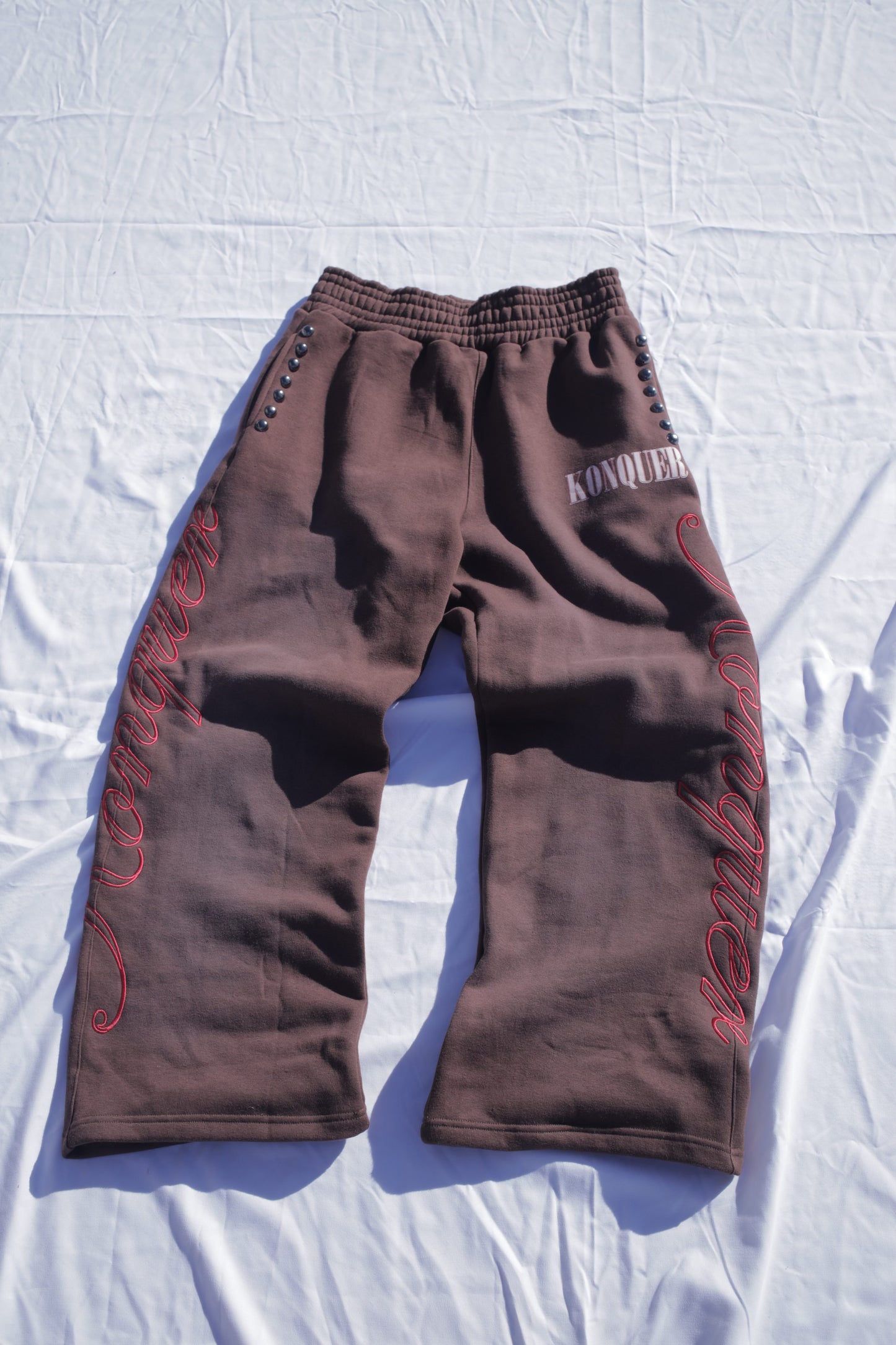BROWN STUDDED PANTS