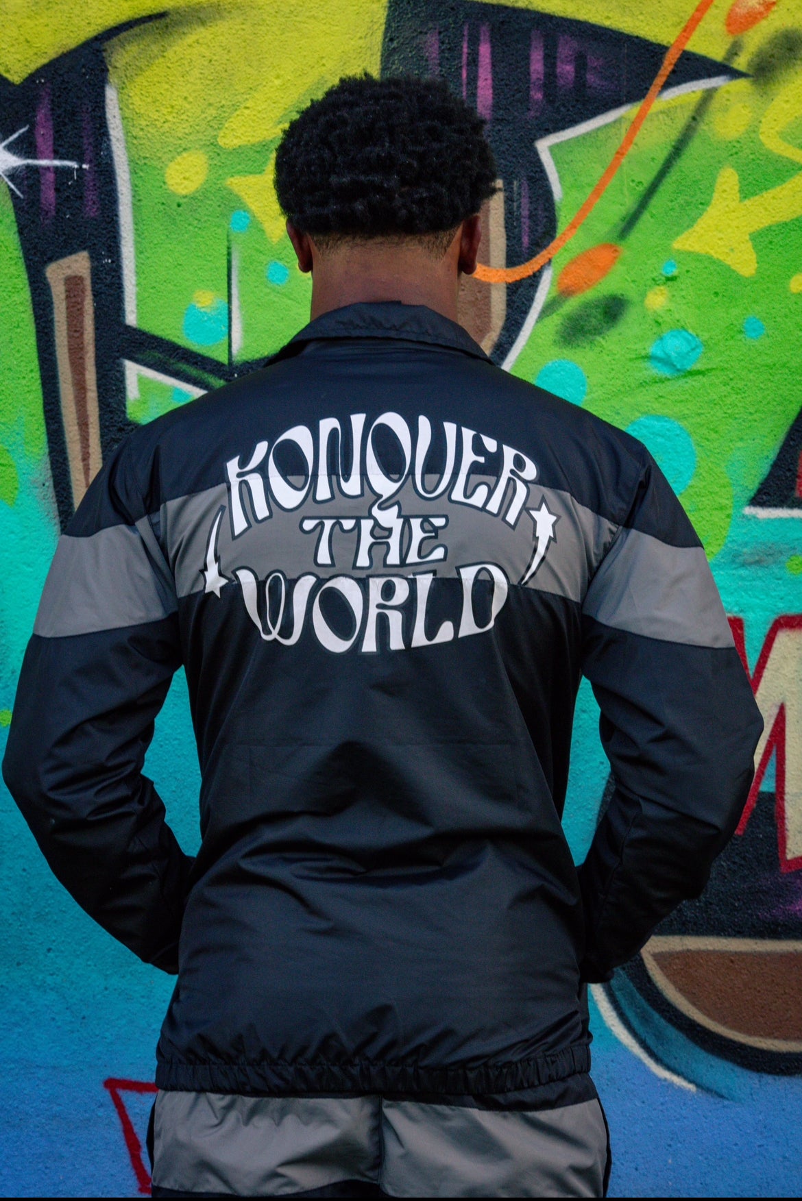 BLACK WINDBREAKER JACKET
