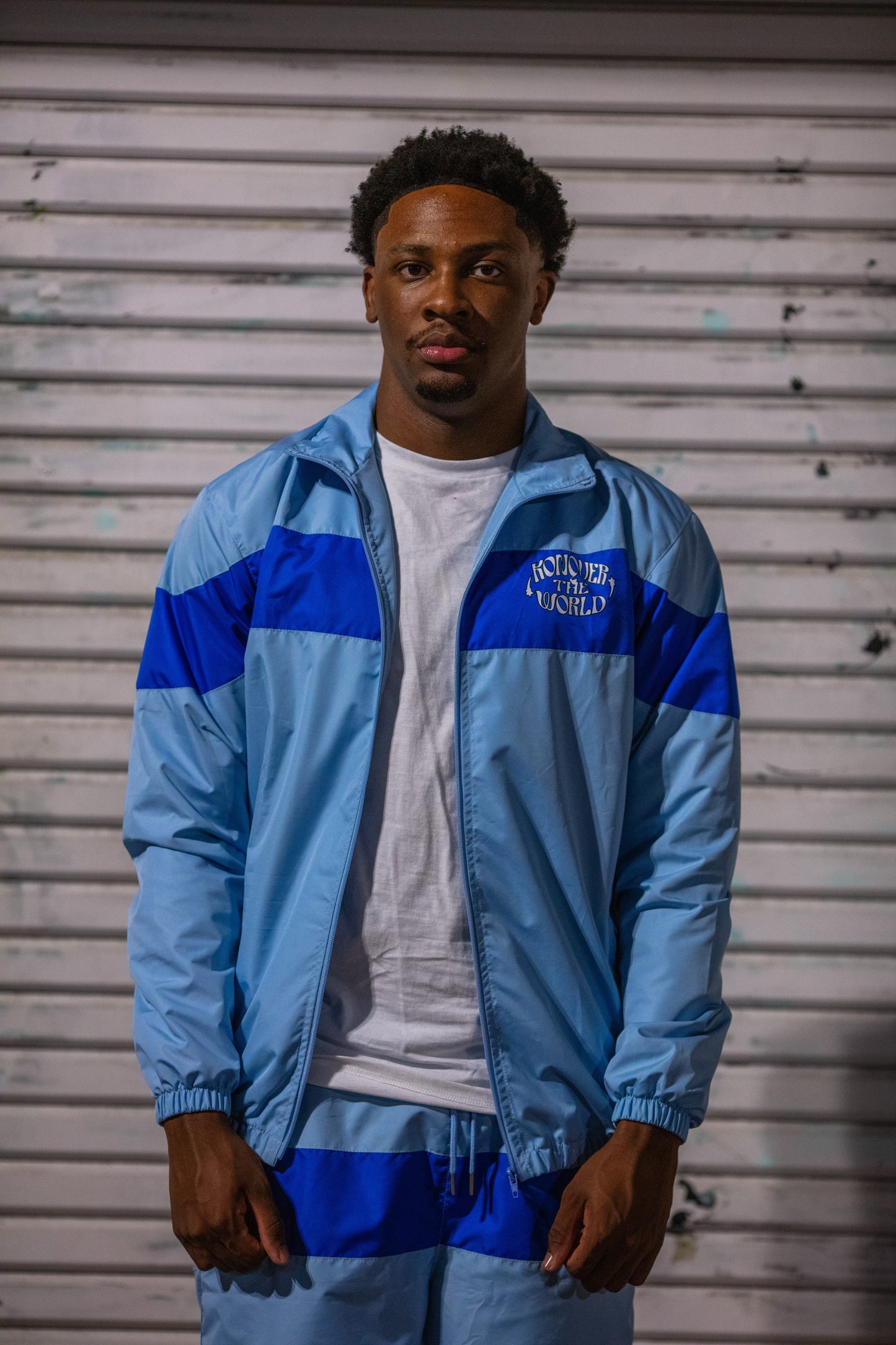 BLUE WINDBREAKER JACKET