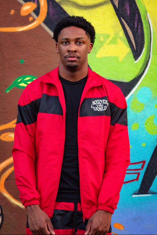 RED WINDBREAKER JACKET