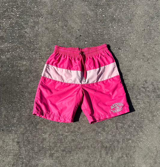 PINK WINDBREAKER SHORTS