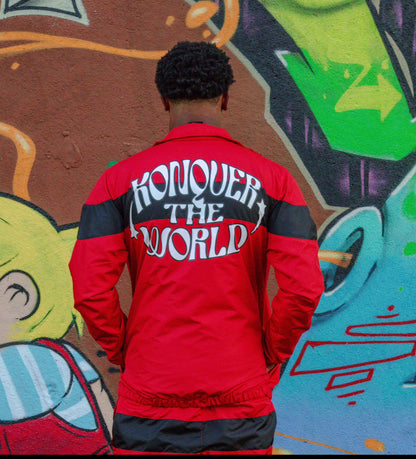 RED WINDBREAKER JACKET