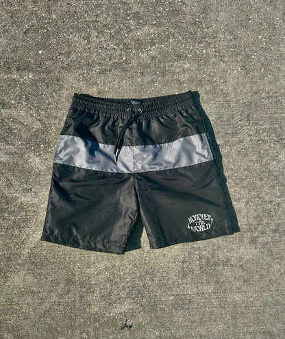 BLACK WINDBREAKER SHORTS