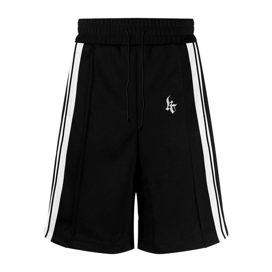 BLACK TRACKSUIT SHORTS